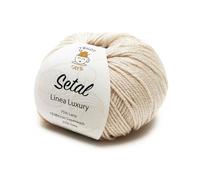 Setal by Tricot Cafè - Filato 75% Lana 19 micron superwash, 25% Seta da lavorare con ferri o uncinetto: 3.00/3.50. Lunghezza 105 m circa - Beige 150