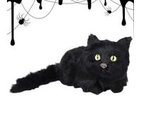 Setauoo Scultura a forma di gatto nero, statuetta realistica di Halloween, decorazione per la casa per soggiorno, casa infestata, portico, ingresso, appartamento, ufficio, bar, vacanze, mensola