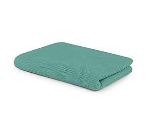 SETEX Coperta a nido d'ape, versatile in 100% cotone, adatta come copriletto, coperta estiva, coperta per esterni e altro ancora, 75 x 120 cm, petrolio