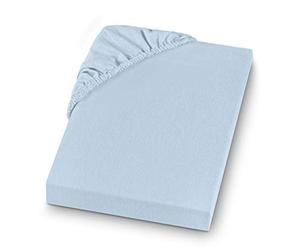 SETEX GOTS Lenzuola ad Angoli Elastici, Azzurro, 160 x 200