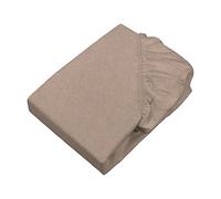 SETEX Lenzuolo con angoli elasticizzati in flanella Melange, 90 x 200 cm, ca. 90% cotone/ca. 10% poliestere, lenzuolo in beige