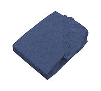SETEX Lenzuolo con angoli elasticizzati in flanella Melange, 90 x 200 cm, circa 90% cotone, circa 10% poliestere, blu navy, 1110 090200 407 306 (SE0)