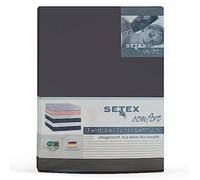 SETEX - Lenzuolo con Angoli, in Cotone, 140 x 200 x 25 cm, Colore: Antracite
