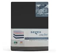 SETEX - Lenzuolo in Flanella con Elastico Morbido - Lenzuolo con Angoli Elasticizzati in Flanella 100% Cotone con Elastico Tutto L'Anno - Lenzuolo 90 x 200 cm Nero