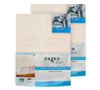 SETEX Molleton coprimaterasso Elastico, 100% Cotone, Base, Cotone, rohweiß, 100 x 200 Doppelpack