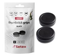 Setex Thumbstick Grip Cover, per Playstation PS5, PS4, Xbox One, Switch Pro, Steam Deck, Grip Microstrutturati Antiscivolo, (1 Paio) Nero, Solo Cover Grip