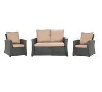 Setgarden® SET Cuscini da Giardino in Rattan 4-5 Posti - Per Divano, Sedia a Dondolo e Salotto, Comodi per Interno ed Esterno, Poliestere - Impermeabile (Beige, 110x60x50 / 2x 50x56)