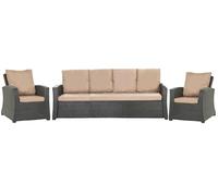 Setgarden® SET Cuscini da Giardino in Rattan 4-5 Posti - Per Divano, Sedia a Dondolo e Salotto, Comodi per Interno ed Esterno, Poliestere - Impermeabile (Beige, 170x60x50 / 2x 50x56)