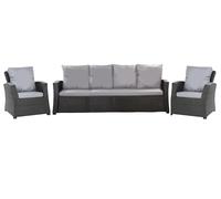 Setgarden® Set di cuscini per set da giardino in rattan a 4 posti, (Grigio chiaro, Cuscini divano 170x50x50/2x cuscini sedia 50x56cm)