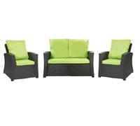 Setgarden® Set di cuscini per set da giardino in rattan a 4 posti, (Lime, Cuscini divano 110x50x50/2x cuscini sedia 50x56cm)
