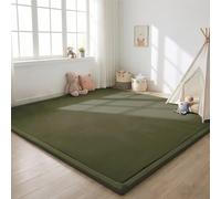 SETHEPACE 2CM Tappeto Neonato Gattonamento 120x200 CM, Tappeto Gioco Morbido in Pile Corallo per Bambini, Tappeti per Cameretta e Salotto, Base Antiscivolo per Gattonare e Giocare(Verde Oliva)