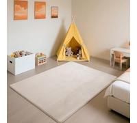 SETHEPACE Tappeto Morbido Bambini Spessa 3 CM, Tappeto Neonato Gattonamento Beige 80x200 CM, Pelo Corto Tappeto Salotto, Camera da Letto, Bambini Cameretta, Tatami Bambini