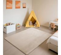 SETHEPACE Tappeto Morbido Bambini Spessa 3 CM, Tappeto Neonato Gattonamento Marrone Chiaro 150x200 CM, Pelo Corto Tatami Tappeti Salotto, Camera da Letto, Bambini Cameretta