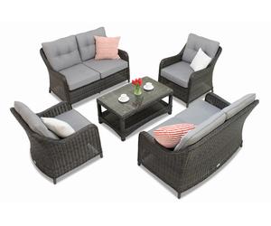 Seti di mobili da giardino lussuosi in technorattan Toledo Coffee 6 antracite Garden Point