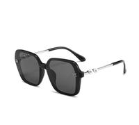 SETNGB Eleganti occhiali da sole polarizzati da donna con perle e camelia, con protezione UV, adatti per viaggi all'aperto, fotografia di strada, feste e guida, nero lucido, 144 * 150 * 57 mm