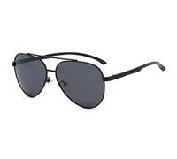 SETNGB Occhiali da sole polarizzati TAC da uomo alla moda con montatura in alluminio-magnesio, protezione UV, per viaggi all'aperto e guida, nero grigio, 141 * 145 * 55 mm