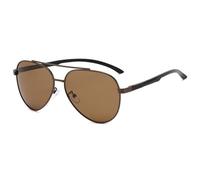 SETNGB Occhiali da sole polarizzati TAC da uomo alla moda con montatura in alluminio-magnesio, protezione UV per viaggi all'aperto e guida, colore: Tè, 141 * 145 * 55 mm