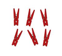 SETOCK 10 PEZZI Molletta Mollettina in legno rosso DECORAZIONE BOMBONIER