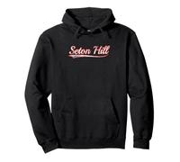 Seton Hill Vintage Varsity Distressed Throwback Style Felpa con Cappuccio