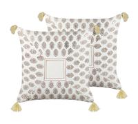 SETOSA Set di 2 cuscini Trama geometrica Multicolore 45 x 45 cm Cotone