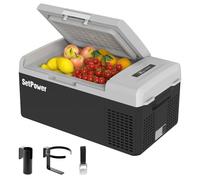 Setpower Frigorifero elettrico portatile FC15 con adattatore CA frigorifero da 15 l/15,8 qt da 12 volt, frigorifero congelatore portatile da 15,6 °C a 66 °F per auto, camper, camion, campeggio,