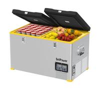 Setpower Frigorifero elettrico RV65D, 68QT/65L Dual Zone Frigorifero portatile per auto, 12 V, Frigorifero congelatore per auto, da -17,8 ° C-10 ° F, DC 12/24 V, AC 110/240 V, per campeggio, viaggi,