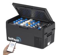 Setpower Frigorifero portatile da 12 V da 21 litri, per 50 ore, mantiene fresco, refrigeratore elettrico per veicoli, auto, frigorifero, 12 V, per auto, campeggio, camion, furgoni, camper, SUV, viaggi
