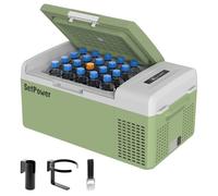 Setpower Frigorifero portatile da 12 V, Frigorifero per auto a raffreddamento rapido da 15 l/15,8 qt, congelatore portatile da 12/24 V CC e 110/240 V CA, refrigeratore elettrico (verde, 15 litri con