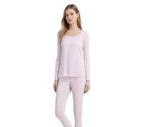 Sets di biancheria intima termica della seta Lingerie abiti termici morbidi donna manica lunga e pantaloni maglia Mulberry seta corpo più caldo abbigliamento da donna (Maglia grigia rosa,XXL)