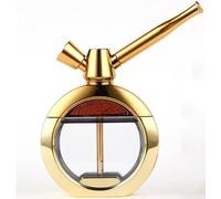 SETSCZY Bong, Bong in Vetro, Bicchiere in Vetro Spesso, Tubo per Fumatori in Bottiglia di Vetro, Pipe ad Acqua Rig Bong Narghilè, Narghilè Narghilè Shisha Set, Fumatori,d'oro