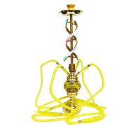 SETSCZY Set di narghilè, shisha waterpijp, premium aluminiumlegering shisha set completo met 2 slang in silicone en led licht - Ciotola antracite houder en diffusore rook acrilico,D'oro