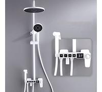 SETTACIA TERMOSTATICA SET BAGNI Display digitale Digital Sistema di doccia per pioggia Sistema di doccia in ottone Apparecchiatura per doccia regolabile con doccia in testa e doccia a mano in