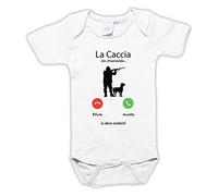 Settantallora Body Neonato La Caccia mi sta Chiamando e io devo Andare | Manica Corta, Cotone Ring-Spun, Girocollo e Costina 1x1, Vestibilità Regolare, Cura in Lavatrice, Corredino e Foto Ricordo