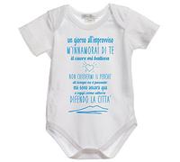 Settantallora Body Neonato Un Giorno all'Improvviso | Manica Corta, Cotone Ring-Spun, Girocollo e Costina 1x1, Vestibilità Regolare, Cura in Lavatrice e Foto Ricordo