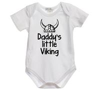 Settantallora - Body Tutina Bimbo Neonato J378 Daddy's Little Viking Taglia 12/18 Mesi
