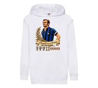 Settantallora Felpa Cappuccio Bimbo Sandro Mazzola | Sandro Mazzola, Il Baffo e Bandiera Eterna nerazzurra in una grafica dedicata al grande calcio italiano