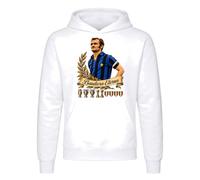 Settantallora Felpa Cappuccio Sandro Mazzola | Sandro Mazzola, Il Baffo e Bandiera Eterna nerazzurra in una grafica dedicata al grande calcio italiano