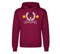 Settantallora Felpa Cappuccio Unisex Arezzo Cavallino | Grafica Arezzo Amaranto con Cavallino e Alloro, Felpa con Cappuccio Unisex, Vestibilità Regular e Tasca a Marsupio