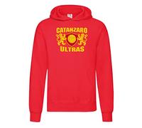 Settantallora - Felpa Cappuccio Uomo Rosso Maglia Must Have PE RI Veri Supporter del Catanzaro con Stemma inspirato ai Colori della Città Taglia XL