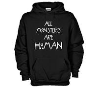 Settantallora - Felpa con Cappuccio KJ787 all Monsters Are Human Taglia XL