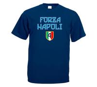Settantallora Maglietta Uomo Celebrativa - T-Shirt in Cotone “Forza Napoli Quarto Scudetto 2024/2025” - Idea Regalo per Tifosi Azzurri e Amanti del Calcio (Forza Napoli, S, Blu Navy)