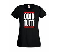 Settantallora - T-Shirt Maglietta Donna J1504 Odio Tutti Taglia XL