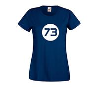 Settantallora - T-Shirt Maglietta Donna J2503 Maglia Sheldon Cooper Number 73 Big Bang Theory Taglia XL