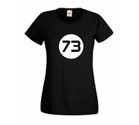 Settantallora - T-Shirt Maglietta Donna J2504 Maglia Sheldon Cooper Number 73 Big Bang Theory Taglia S
