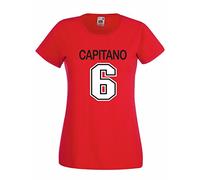 Settantallora - T-Shirt Maglietta Donna J2612 Capitano Grande Milan Maglia Ritirata Baresi Taglia L