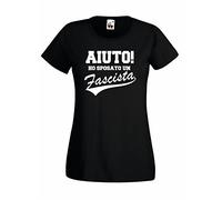 Settantallora - T-Shirt Maglietta Donna J650 Aiuto! Ho Sposato Un Fascista Taglia S