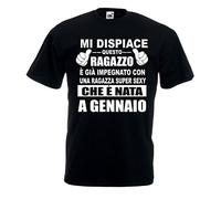 Settantallora - T-Shirt Maglietta J1631 Idea Regalo per Chi ha la Fidanzata Nata a Gennaio Taglia XL