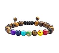 Sette - Bracciale da uomo e donna regolabile - Bracciale cavigliera - Protezione energetica regalo damigella d'onore - Bracciale rosa, Taglia unica, ore, Senza Gemstone