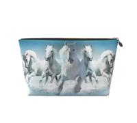 Sette cavalli in corsa, Borsa per il trucco Borsa per cosmetici Borsa da toilette da viaggio portatile Borsa da toilette