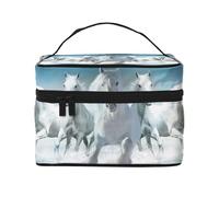 Sette cavalli in corsa, Borsa per il trucco Borsa per cosmetici Borsa da viaggio portatile da viaggio Astuccio per matite